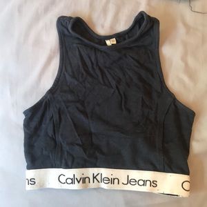 calvin klein halter cropped top